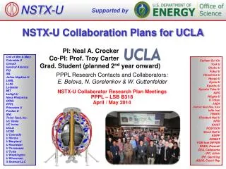 NSTX-U Collaboration Plans for UCLA