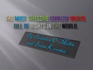 The Most Awesome Coolest Digital Bill Of Rights in the world.