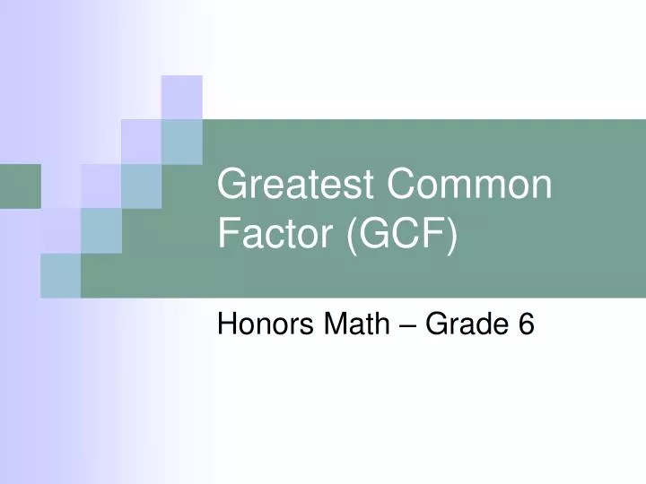 greatest common factor gcf