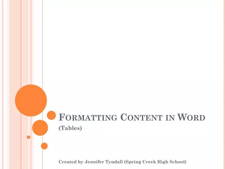 formatting content in word