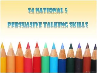 S4 National 5 Persuasive Talking Skills