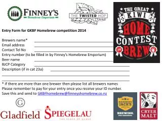 Entry Form for GKBF Homebrew competition 2014