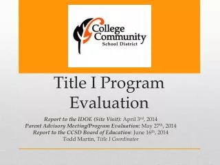 Title I Program Evaluation