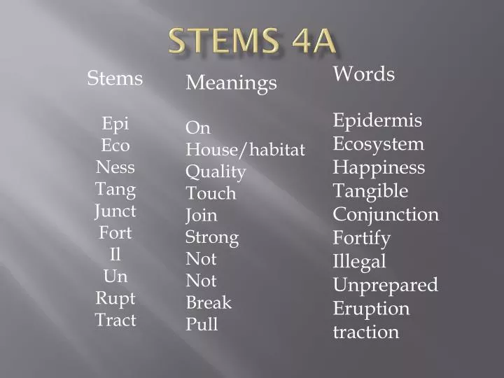 stems 4a