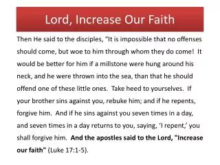 Lord, Increase Our Faith
