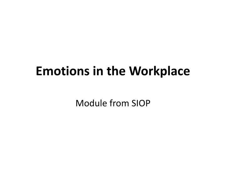 emotions in the workplace