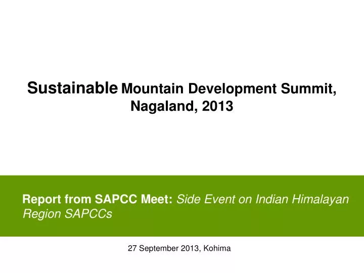 report from sapcc meet side event on indian himalayan region sapccs