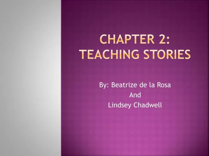 chapter 2 teaching stories
