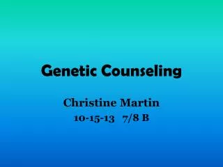 Genetic Counseling