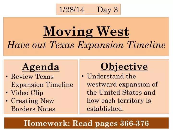 moving west have out texas expansion timeline