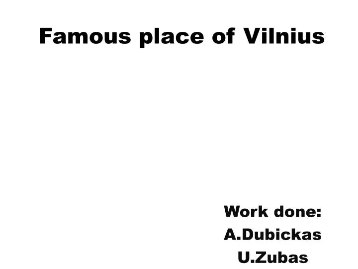 famous place of vilnius