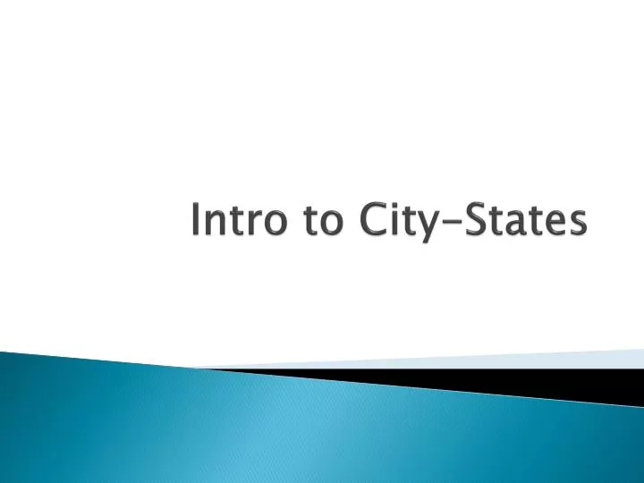 intro to city states