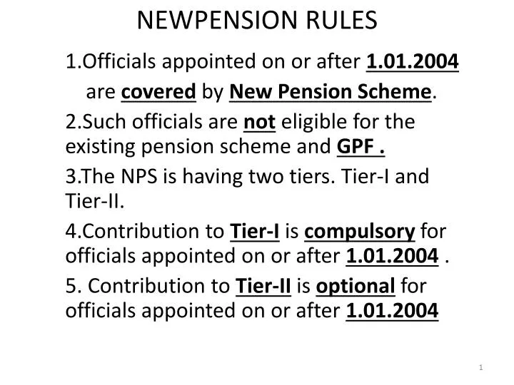 newpension rules