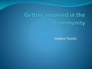 Getting Involved in the Community