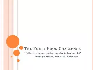 The Forty Book Challenge