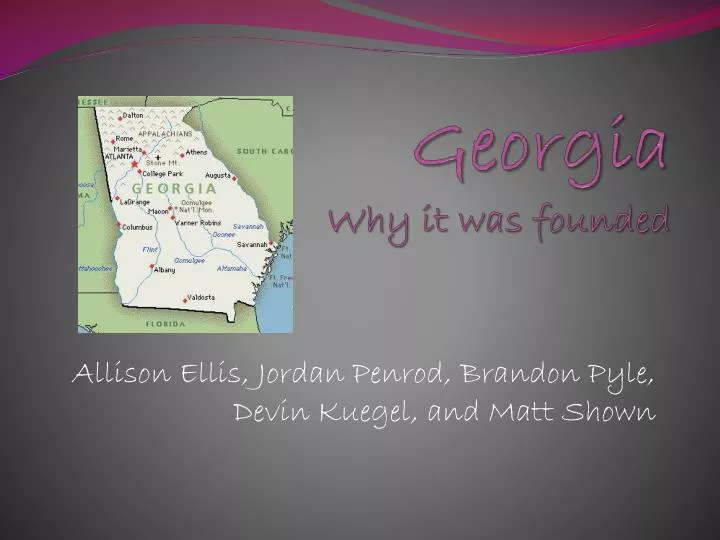 georgia why it was founded