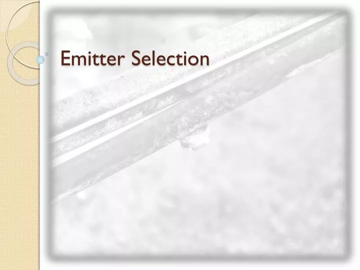emitter selection