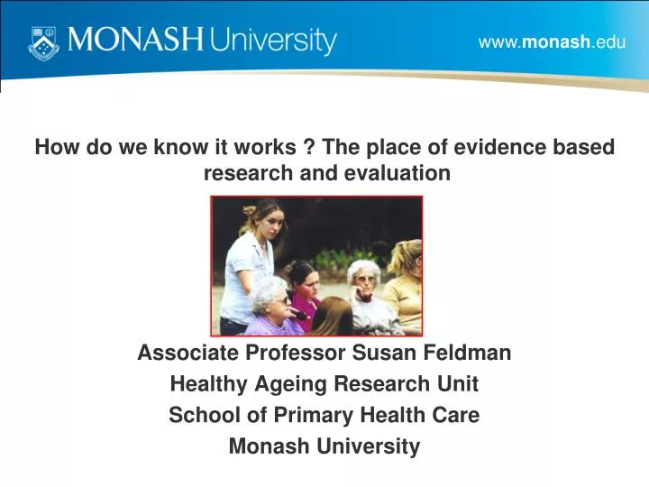 how do we know it works the place of evidence based research and evaluation