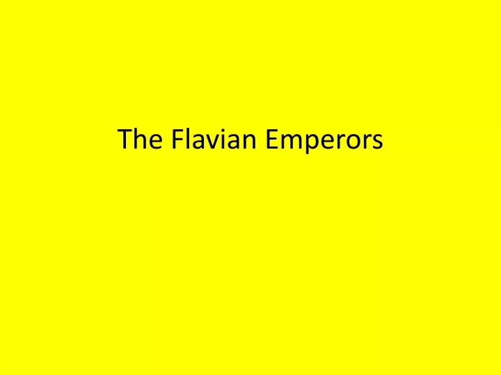 the flavian emperors