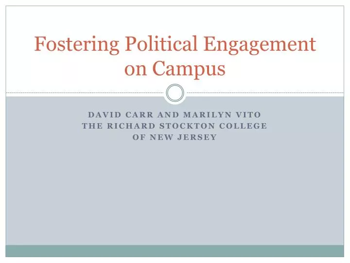 fostering political engagement on campus
