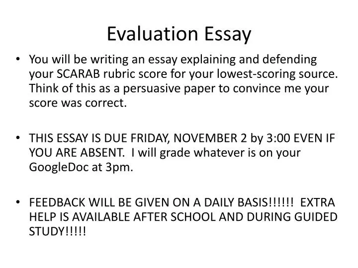 evaluation essay