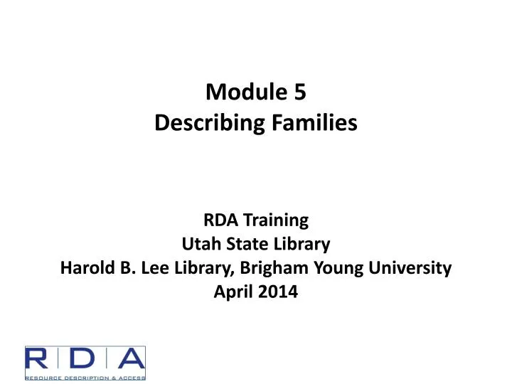 module 5 describing families