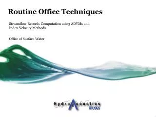 Routine Office Techniques
