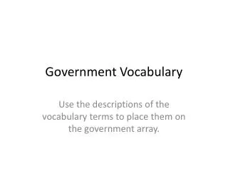 Government Vocabulary