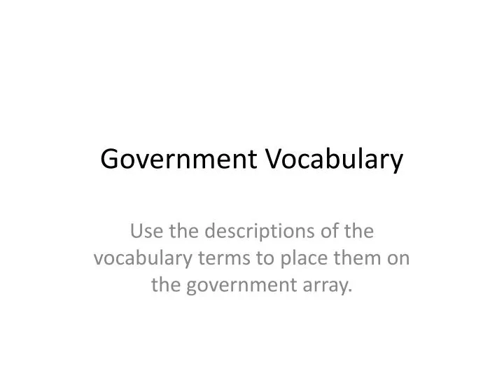 government vocabulary