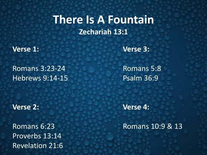 there is a fountain zechariah 13 1