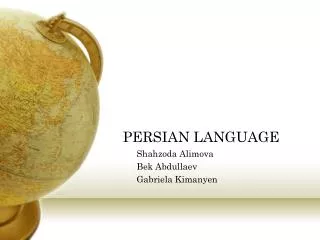 PERSIAN LANGUAGE