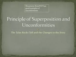 Principle of Superposition and Unconformities