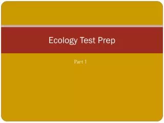 Ecology Test Prep