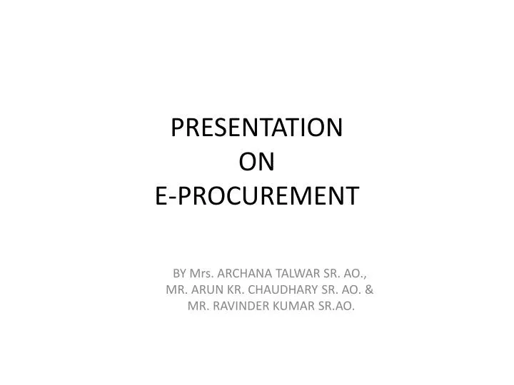presentation on e procurement