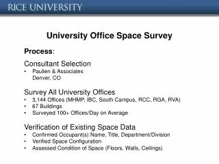 University Office Space Survey