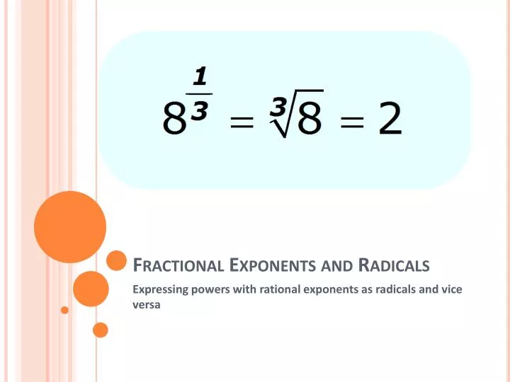 fractional exponents and radicals