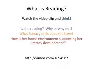 What is Reading?