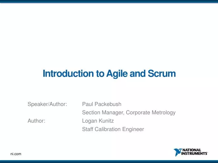 introduction to agile and scrum