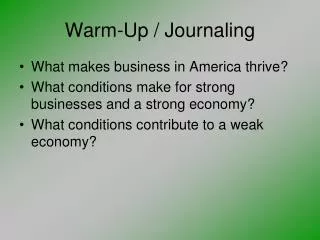 Warm-Up / Journaling