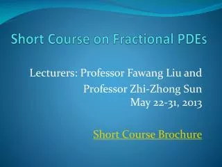 Short Course on Fractional PDEs