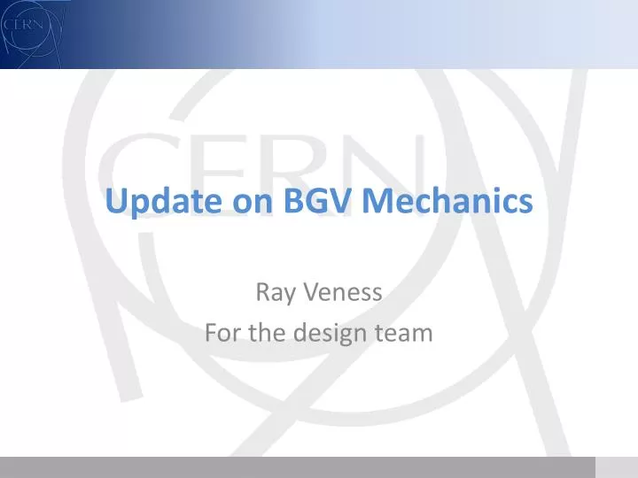 update on bgv mechanics