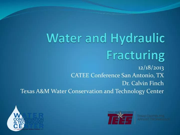 water and hydraulic fracturing