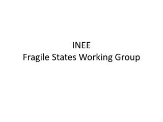 INEE Fragile States Working Group