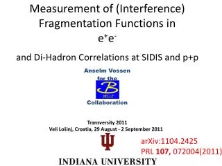 Measurement of (Interference) Fragmentation Functions in e + e -