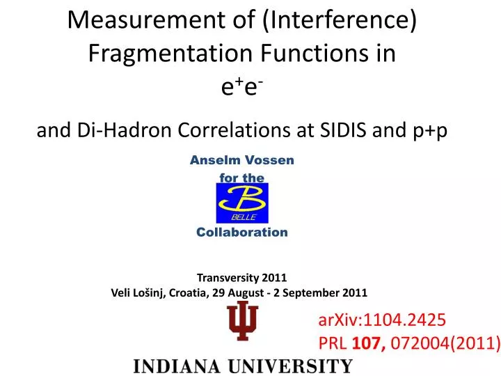 measurement of interference fragmentation functions in e e