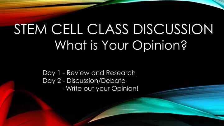 stem cell class discussion