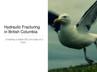 Hydraulic Fracturing in British Columbia