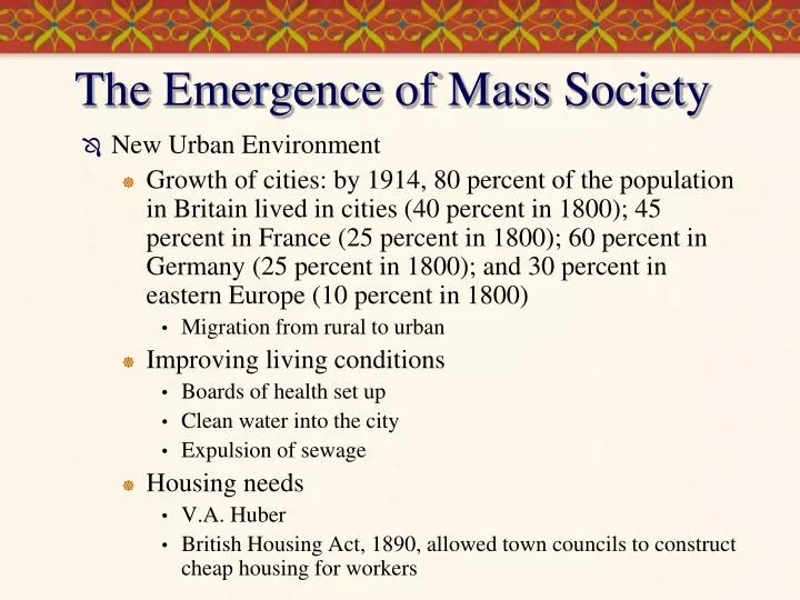 the emergence of mass society