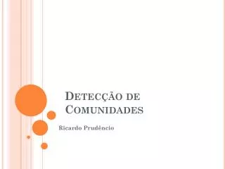 detec o de comunidades