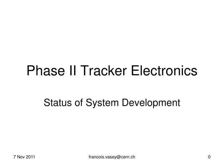 phase ii tracker electronics